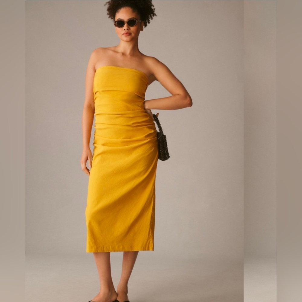 Anthropologie 2x The Soleil Slim Strapless Ruched Dress